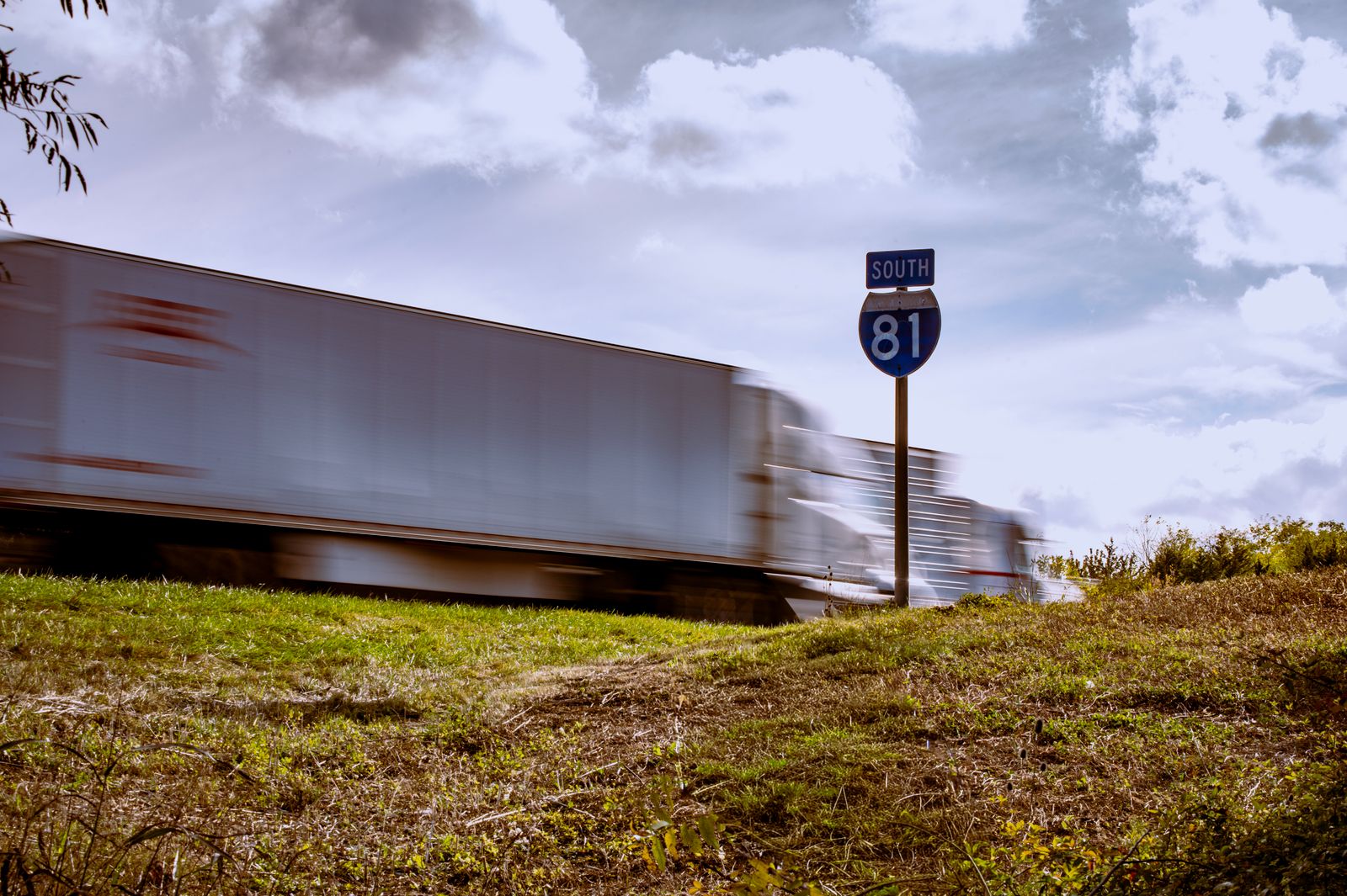 BlueLine truck on the highway